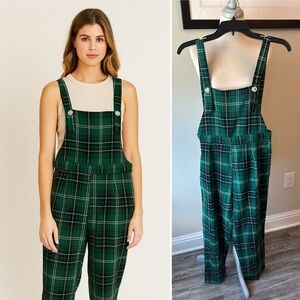 Green Plaid overalls